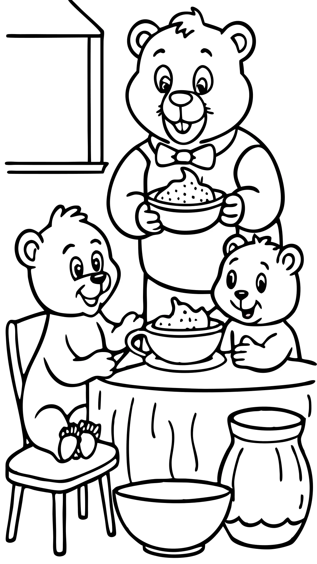 Goldilocks et les 3 ours coloriages